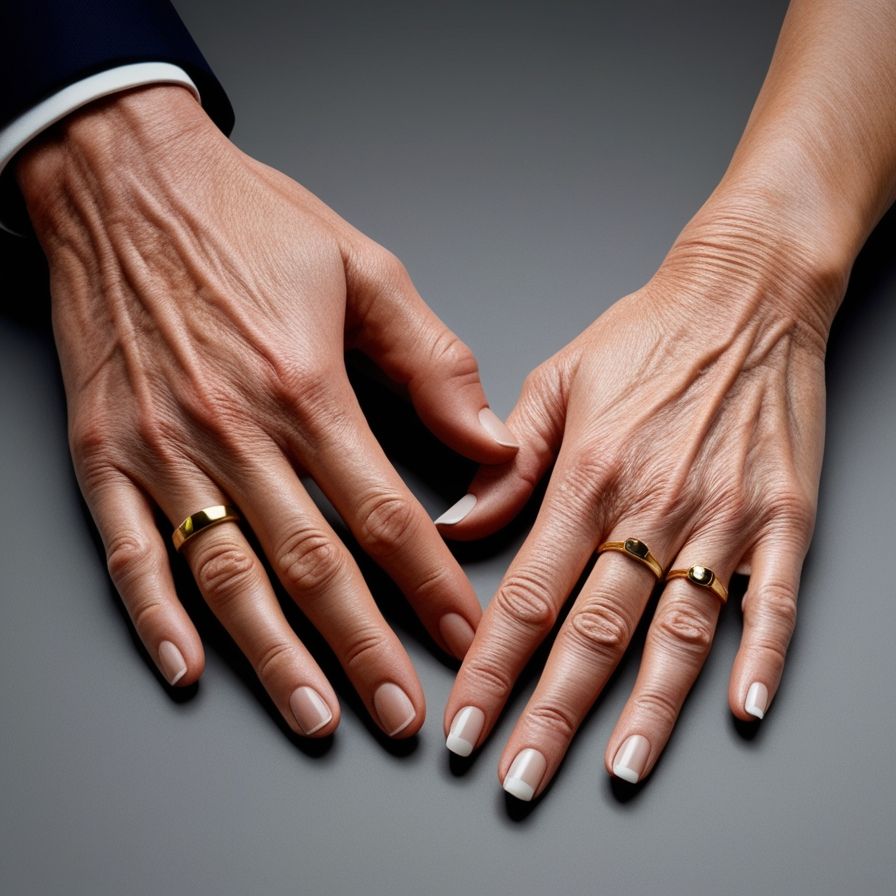 Las bodas de Cristal, con 15 años de matrimonio, simbolizan la transparencia y claridad en la relación. Un retrato íntimo de manos unidas con anillos de compromiso