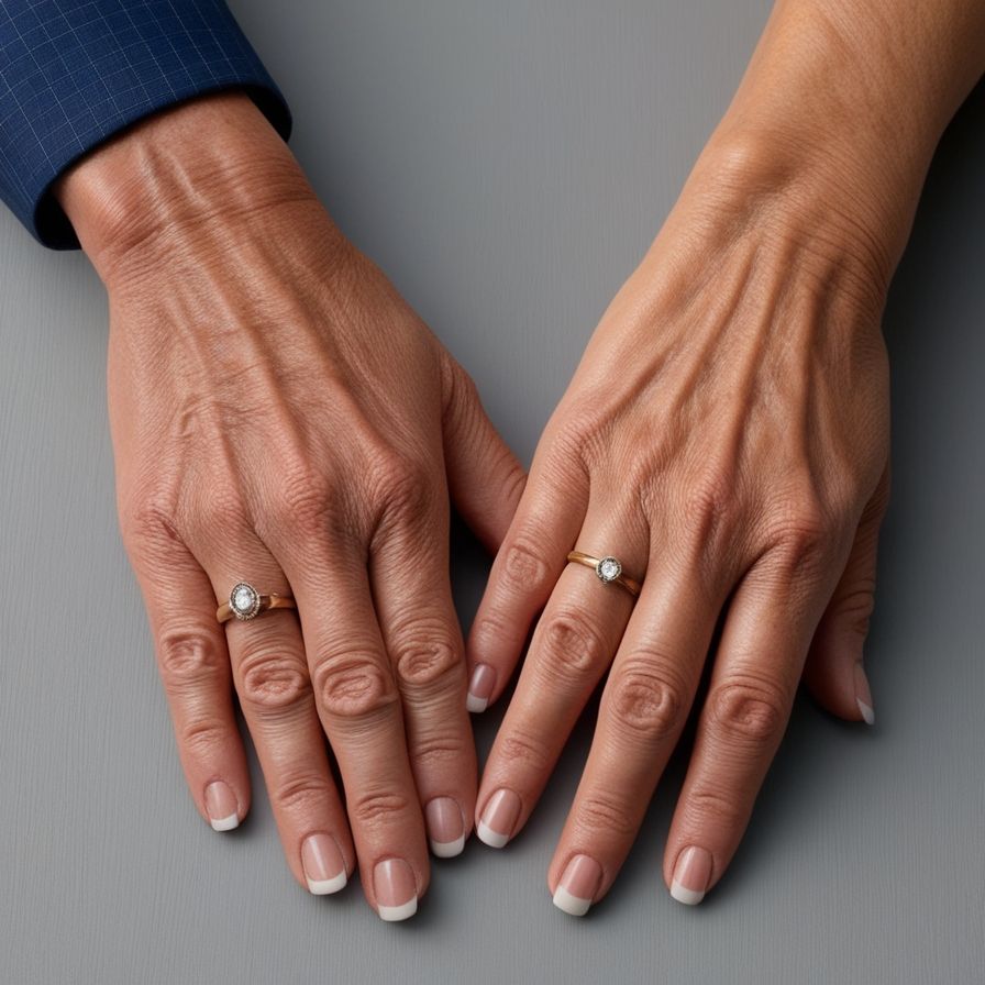 Las bodas de Plata representan 25 años de unión y compromiso. Esta fotografía refleja la elegancia y el valor de un amor duradero con alianzas doradas.